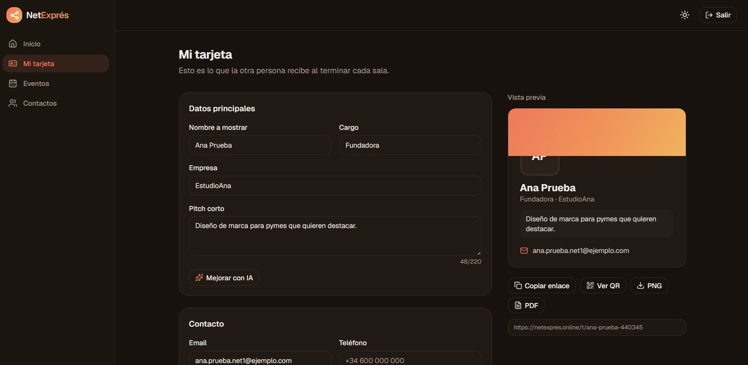 Editor de la tarjeta profesional